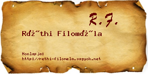Réthi Filoméla névjegykártya